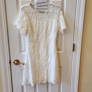 New with Tags! MSLG LITTLE WHITE DRESS FLORAL SIZE SMALL